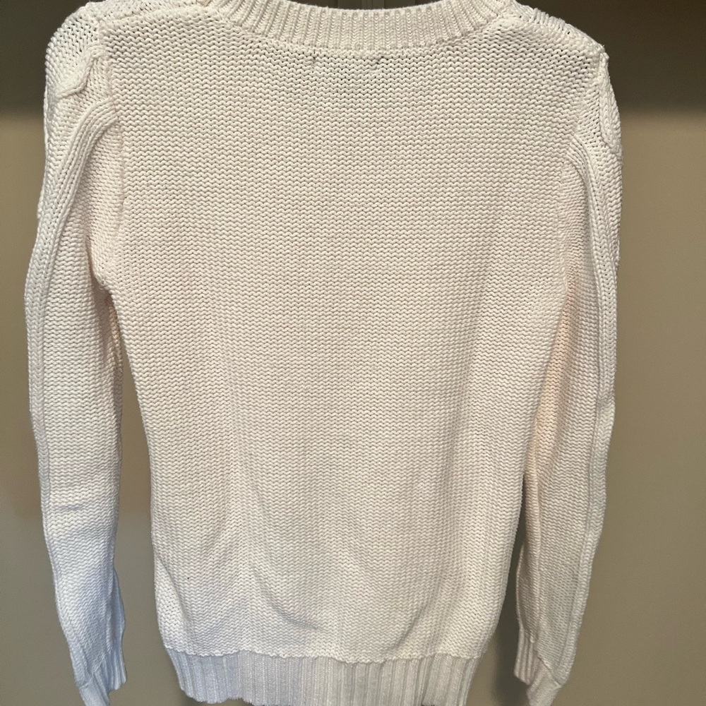 GAP Cream Crew Neck Sweater with Cable Knit Design - Picture 2 of 4